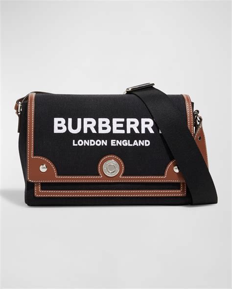 Burberry Note Canvas Logo Crossbody Bag 